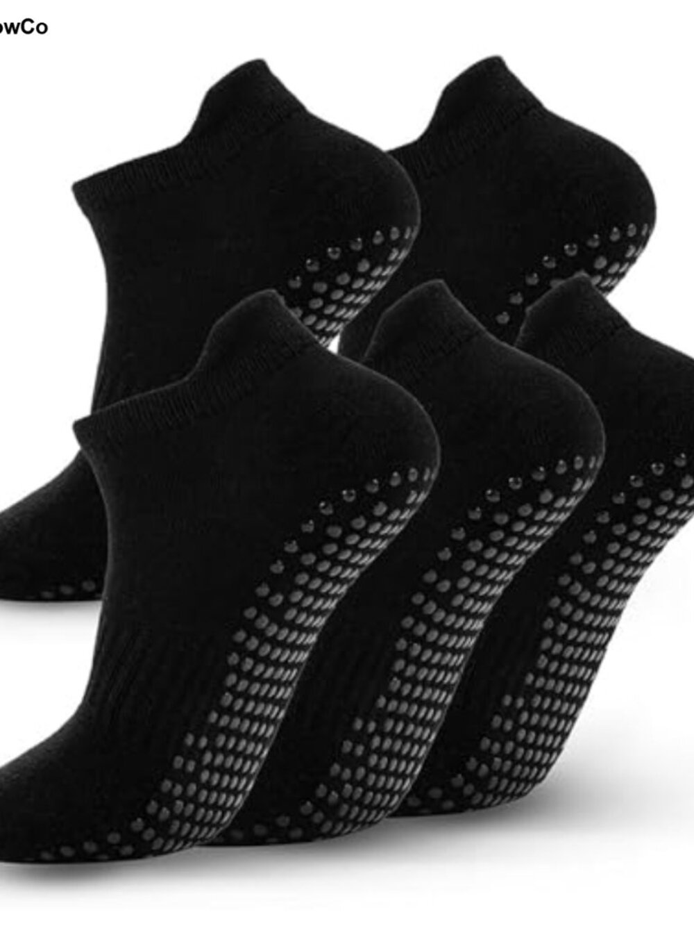 5 Pairs Pilates Socks with Grips Non Slip Cotton Spandex Yoga Barre Socks